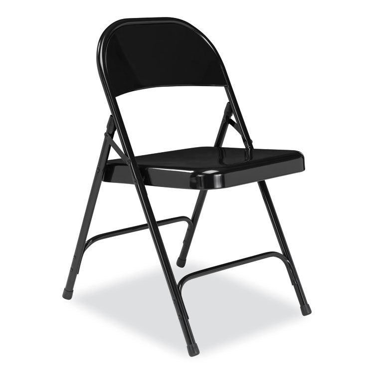 NPS® 50 Series All-Steel Folding Chair, Supports 500 lb, 16.75" Seat Height, Black Seat/Back/Base, 4/CT,Ships in 1-3 Business Days (NPS510) Case of 4