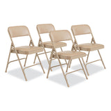 NPS® 1200 Series Premium Vinyl Dual-Hinge Folding Chair, Supports 500 lb, 17.75" Seat Ht, French Beige, 4/CT,Ships in 1-3 Bus Days (NPS1201) Pack of 4