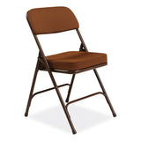 NPS® 3200 Series Premium Fabric Dual-Hinge Folding Chair, Supports 300 lb, Gold Seat/Back, Brown Base, 2/CT, Ships in 1-3 Bus Days (NPS3219) Case of 2