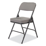 NPS® 3200 Series Fabric Dual-Hinge Folding Chair, Supports 300 lb, Charcoal Seat/Back, Black Base, 2/CT, Ships in 1-3 Bus Days (NPS3212) Case of 2