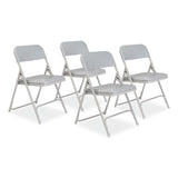 NPS® 800 Series Premium Plastic Folding Chair, Supports 500 lb, 18" Seat Ht, Gray Seat/Back, Gray Base, 4/CT,Ships in 1-3 Bus Days (NPS802) Case of 4