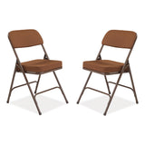 NPS® 3200 Series Premium Fabric Dual-Hinge Folding Chair, Supports 300 lb, Gold Seat/Back, Brown Base, 2/CT, Ships in 1-3 Bus Days (NPS3219) Case of 2