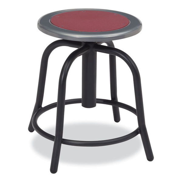 NPS® 6800 Series Height Adj Metal Seat Stool, Supports 300 lb, 18"-24" Seat Ht, Burgundy Seat, Black Base, Ships in 1-3 Bus Days (NPS681810) Each