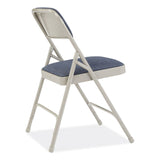 NPS® 2200 Series Fabric Dual-Hinge Premium Folding Chair, Supports 500 lb, Blue Seat/Back, Gray Base, 4/CT, Ships in 1-3 Bus Days (NPS2205) Case of 4