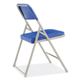 NPS® 800 Series Premium Plastic Folding Chair, Supports 500 lb, 18" Seat Ht, Blue Seat/Back, Gray Base, 4/CT,Ships in 1-3 Bus Days (NPS805) Pack of 4