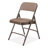 NPS® 2200 Series Fabric Dual-Hinge Premium Folding Chair, Supports 500 lb, Walnut Seat/Back, Brown Base,4/CT,Ships in 1-3 Bus Days (NPS2207) Case of 4