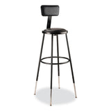 NPS® 6400 Series Height Adj Heavy Duty Vinyl Padded Stool w/Backrest, Supports 300lb, 32"-39" Seat Ht, Black,Ships in 1-3 Bus Days (NPS6430HB10) Each