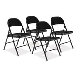 NPS® 50 Series All-Steel Folding Chair, Supports 500 lb, 16.75" Seat Height, Black Seat/Back/Base, 4/CT,Ships in 1-3 Business Days (NPS510)