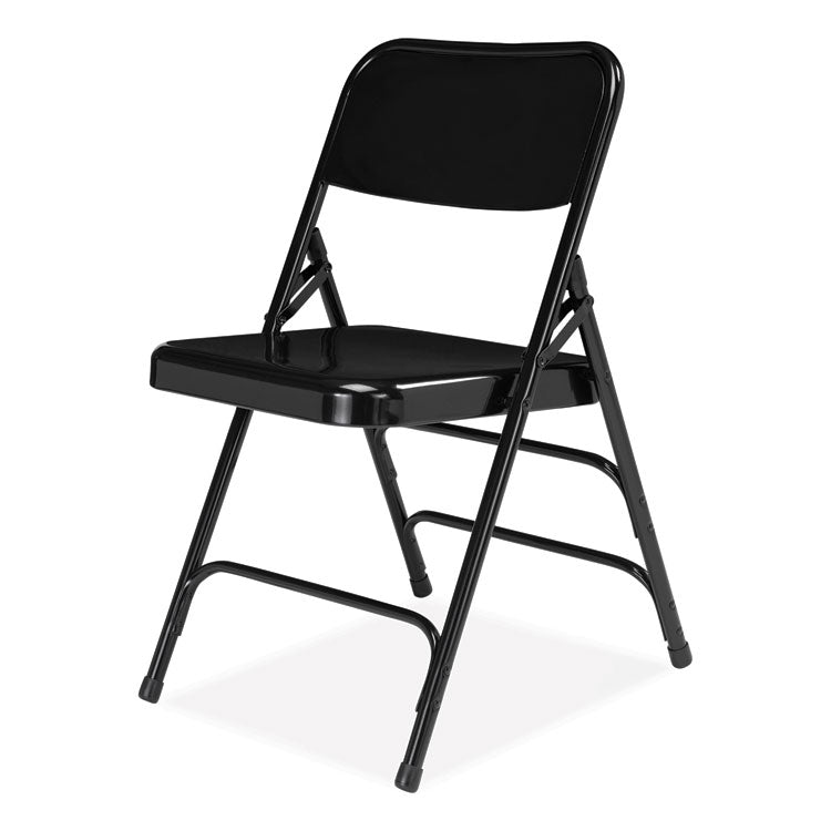 NPS® 300 Series Deluxe All-Steel Triple Brace Folding Chair, Supports 480 lb, 17.25" Seat Ht, Black, 4/CT, Ships in 1-3 Bus Days (NPS310) Case of 4