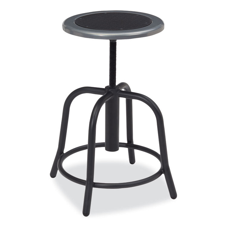 NPS® 6800 Series Height Adjustable Metal Seat Swivel Stool, Supports 300lb, 18"-24" Seat Ht, Black Seat/Base,Ships in 1-3 Bus Days (NPS681010) Each