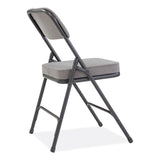 NPS® 3200 Series Fabric Dual-Hinge Folding Chair, Supports 300 lb, Charcoal Seat/Back, Black Base, 2/CT, Ships in 1-3 Bus Days (NPS3212) Case of 2