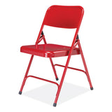 NPS® 200 Series Premium All-Steel Double Hinge Folding Chair, Supports 500 lb, 17.25" Seat Height, Red, 4/CT,Ships in 1-3 Bus Days (NPS240) Case of 4