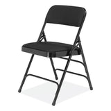 NPS® 2300 Series Fabric Upholstered Triple Brace Premium Folding Chair, Supports 500lb, Midnight Black, 4/CT,Ships in 1-3 Bus Days (NPS2310) Case of 4