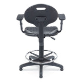 NPS® 6700 Series Polyurethane Adj Height Task Chair w/Arms, Supports 300lb, 22"-32" Seat Ht, Black Seat/Base,Ships in 1-3 Bus Days (NPS6722HBA) Each