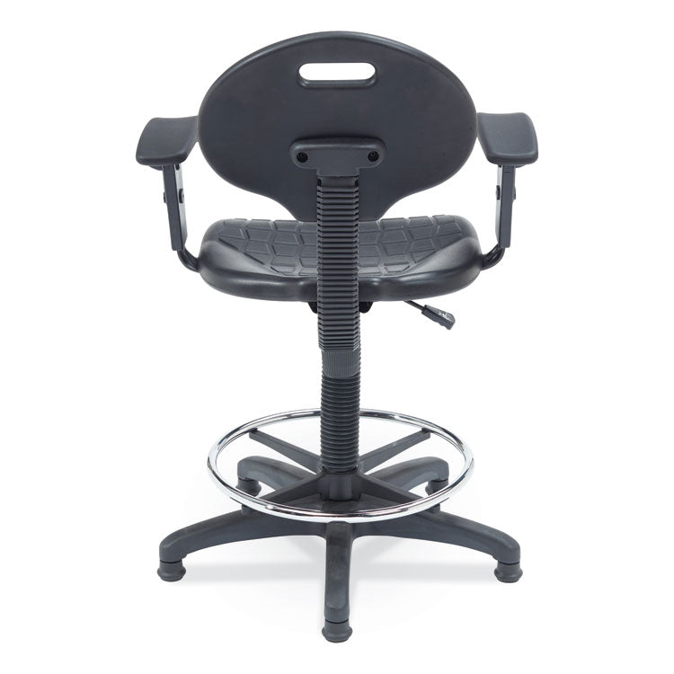 NPS® 6700 Series Polyurethane Adj Height Task Chair w/Arms, Supports 300lb, 22"-32" Seat Ht, Black Seat/Base,Ships in 1-3 Bus Days (NPS6722HBA) Each