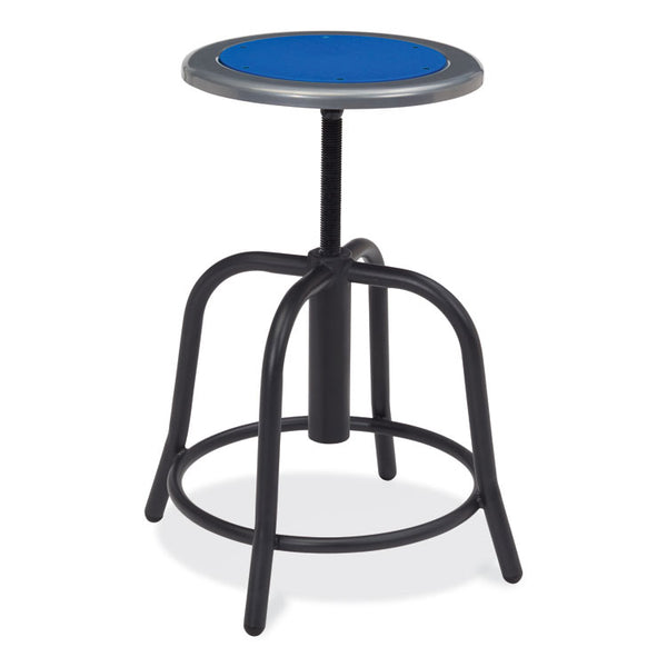 NPS® 6800 Series Height Adj Metal Seat Stool, Supports 300 lb, 18"-24" Seat Ht, Persian Blue Seat/Black Base,Ships in 1-3 Bus Days (NPS682510) Each