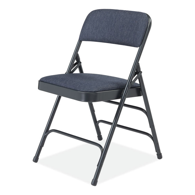 NPS® 2300 Series Deluxe Fabric Upholstered Triple Brace Folding Chair, Supports 500 lb, Imperial Blue, 4/CT, Ships in 1-3 Bus Days (NPS2304) Case of 4