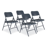 NPS® 200 Series Premium All-Steel Double Hinge Folding Chair, Supports 500 lb, 17.25" Seat Ht, Blue, 4/CT, Ships in 1-3 Bus Days (NPS204) Case of 4