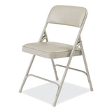 NPS® 1200 Series Premium Vinyl Dual-Hinge Folding Chair, Supports 500lb, 17.75" Seat Height, Warm Gray, 4/CT,Ships in 1-3 Bus Days (NPS1202) Case of 4