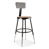 NPS® 6200 Series 19"-27" Height Adj Heavy-Duty Stool w/Backrest, Supports 500 lb, Masonite Seat/Black Base, Ships in 1-3 Bus Days (NPS6218HB10) Each