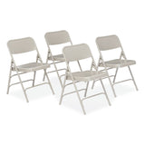 NPS® 300 Series Deluxe All-Steel Triple Brace Folding Chair, Supports 480 lb, 17.25" Seat Height, Gray, 4/CT,Ships in 1-3 Bus Days (NPS302) Case of 4