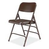 NPS® 300 Series Deluxe All-Steel Triple Brace Folding Chair, Supports 480 lb, 17.25" Seat Ht, Brown, 4/CT, Ships in 1-3 Bus Days (NPS303) Case of 4