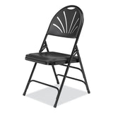 NPS® 1100 Series Fan-Back Tri-Brace Dual Hinge Folding Chair, Supports 500 lb, 17.75" Seat Ht, Black, 4/CT, Ships in 1-3 Bus Days (NPS1110) Case of 4