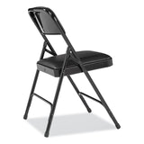 NPS® 1200 Series Premium Vinyl Dual-Hinge Folding Chair, Supports 500 lb, 17.75" Seat Ht, Caviar Black, 4/CT,Ships in 1-3 Bus Days (NPS1210) Case of 4