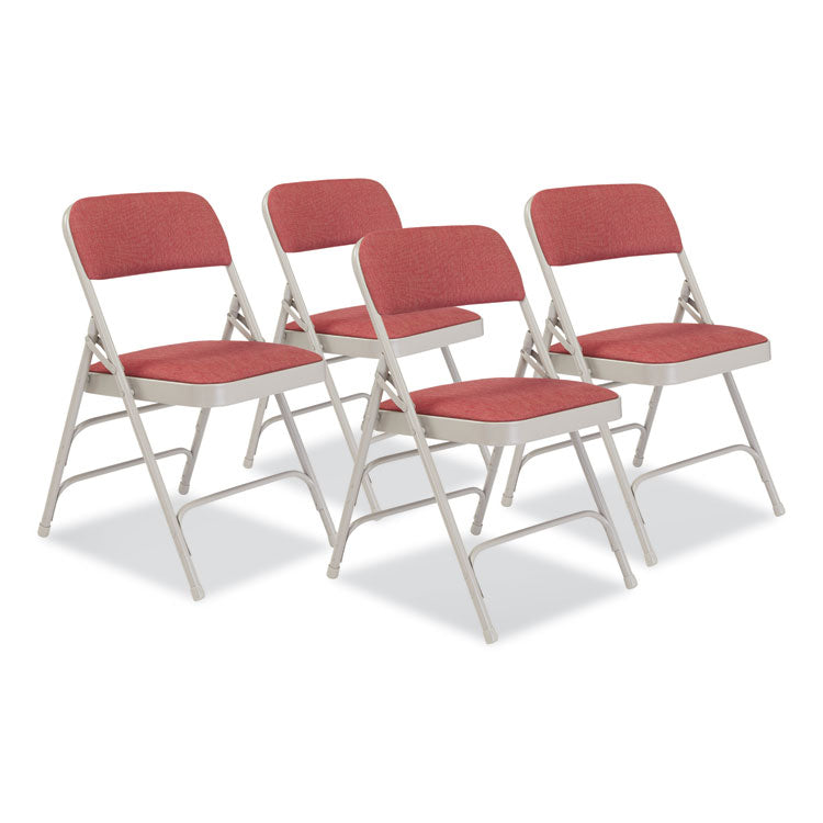 NPS® 2300 Series Fabric Upholstered Tri-Brace Folding Chair,Supports 500lb,Cabernet Seat/Back,Gray Base,4/CT,Ships in 1-3 Bus Days (NPS2308) Case of 4