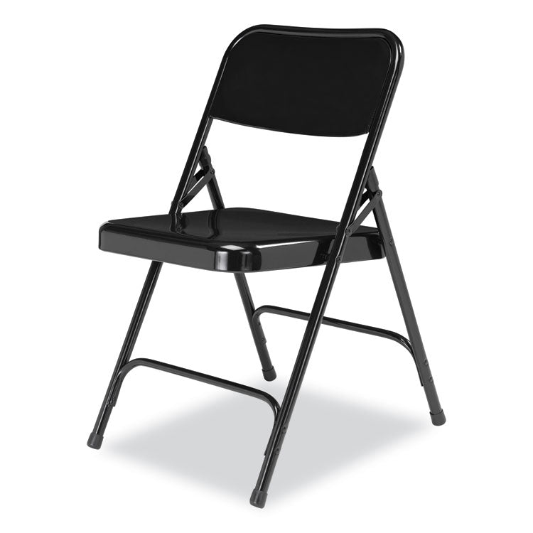 NPS® 200 Series Premium All-Steel Double Hinge Folding Chair, Supports 500 lb, 17.25" Seat Ht, Black, 4/CT, Ships in 1-3 Bus Days (NPS210) Case of 4