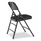 NPS® 2300 Series Fabric Upholstered Triple Brace Premium Folding Chair, Supports 500lb, Midnight Black, 4/CT,Ships in 1-3 Bus Days (NPS2310) Case of 4