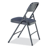 NPS® 2200 Series Fabric Dual-Hinge Folding Chair, Supports 500 lb, Royal Blue Seat/Back, Char-Blue Base,4/CT,Ships in 1-3 Bus Days (NPS2204) Case of 4