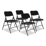 NPS® 200 Series Premium All-Steel Double Hinge Folding Chair, Supports 500 lb, 17.25" Seat Ht, Black, 4/CT, Ships in 1-3 Bus Days (NPS210) Case of 4