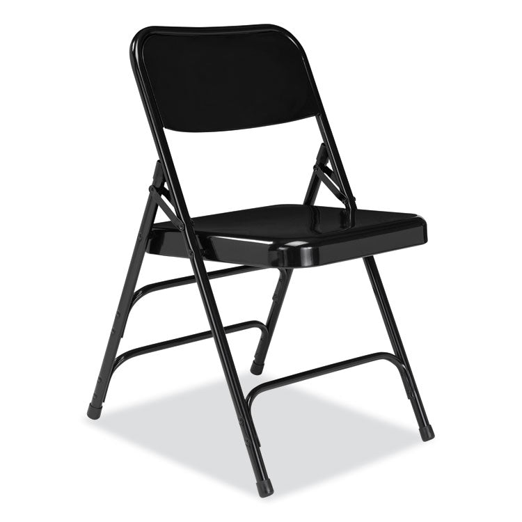 NPS® 300 Series Deluxe All-Steel Triple Brace Folding Chair, Supports 480 lb, 17.25" Seat Ht, Black, 4/CT, Ships in 1-3 Bus Days (NPS310) Case of 4