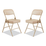 NPS® 3200 Series 2" Vinyl Upholstered Double Hinge Folding Chair, Supports 300lb, 18.5" Seat Ht, Beige, 2/CT,Ships in 1-3 Bus Days (NPS3201) Case of 2