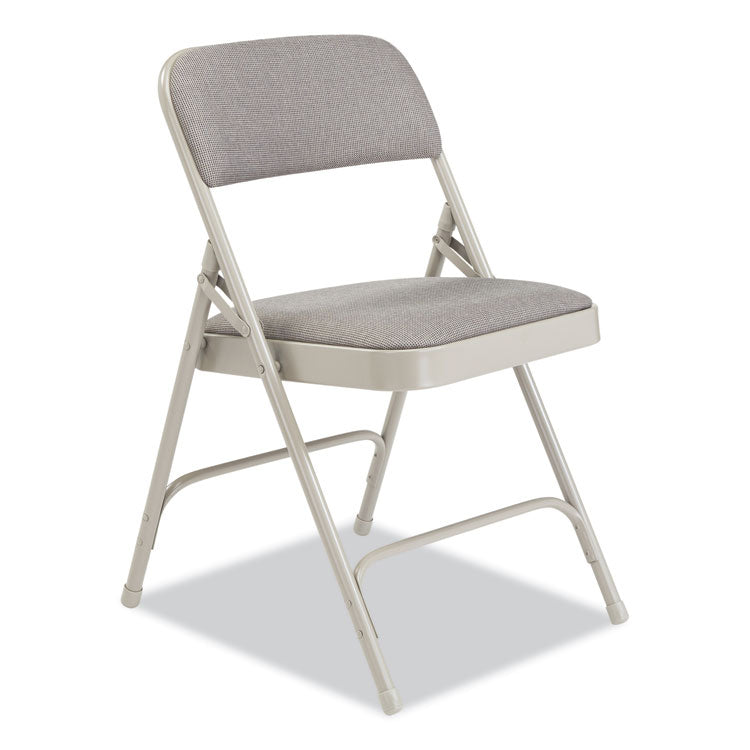 NPS® 2200 Series Fabric Dual-Hinge Premium Folding Chair, Supports 500lb,Greystone Seat/Back,Gray Base,4/CT, Ships in 1-3 Bus Days (NPS2202) Case of 4