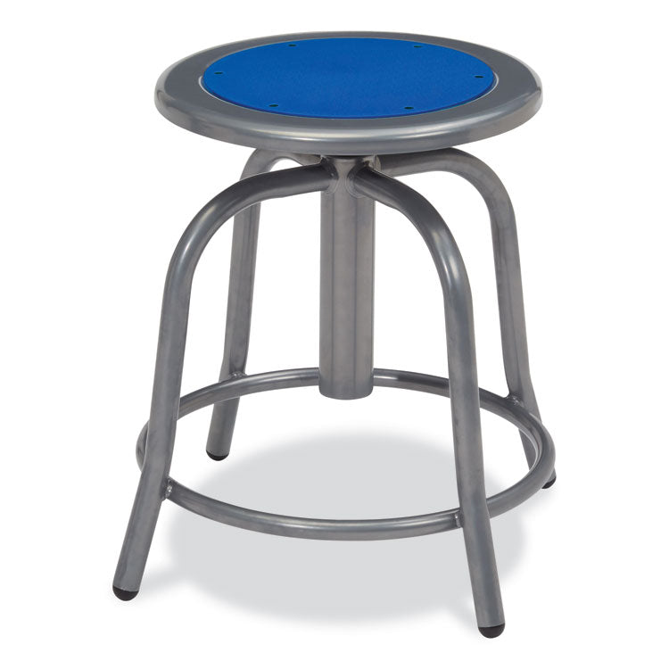 NPS® 6800 Series Height Adj Metal Seat Stool, Supports 300 lb, 18"-24" Seat Ht, Persian Blue Seat/Gray Base, Ships in 1-3 Bus Days (NPS682502) Each