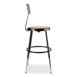 NPS® 6200 Series 19"-27" Height Adj Heavy-Duty Stool w/Backrest, Supports 500 lb, Masonite Seat/Black Base, Ships in 1-3 Bus Days (NPS6218HB10) Each