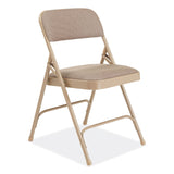 NPS® 2200 Series Deluxe Fabric Upholstered Dual-Hinge Premium Folding Chair, Supports 500lb, Cafe Beige,4/CT,Ships in 1-3 Bus Days (NPS2201) Case of 4