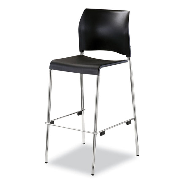 NPS® Cafetorium Bar Height Stool, Supports Up to 500lb, 31" Seat Height, Black Seat, Black Back, Chrome Base,Ships in 1-3 Bus Days (NPS8810B1110) Each