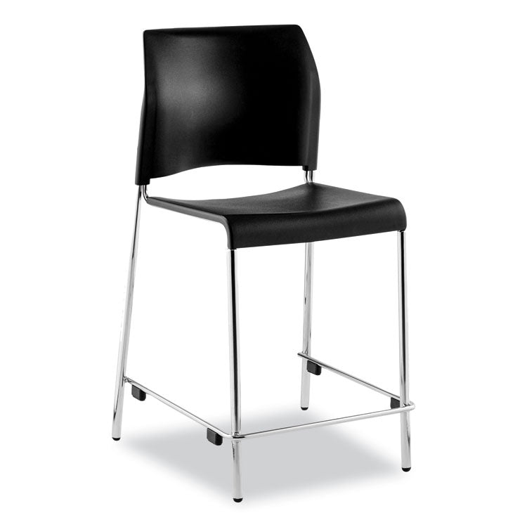 NPS® Cafetorium Counter Height Stool, Supports Up to 300 lb, 24" Seat Height, Black Seat/Back, Chrome Base, Ships in 1-3 Bus Days (NPS8810C1110) Each