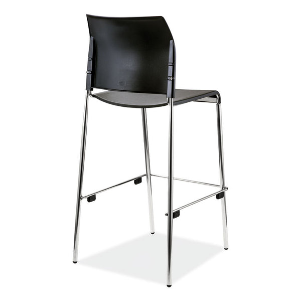 NPS® Cafetorium Bar Height Stool, Supports Up to 500lb, 31" Seat Height, Black Seat, Black Back, Chrome Base,Ships in 1-3 Bus Days (NPS8810B1110) Each