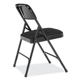 NPS® 2200 Series Fabric Dual-Hinge Folding Chair, Supports 500 lb, Midnight Black Seat/Back, Black Base,4/CT,Ships in 1-3 Bus Days (NPS2210) Case of 4