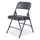 NPS® 1200 Series Vinyl Dual-Hinge Folding Chair, Supports 500 lb, 17.75" Seat Ht, Dark Midnight Blue, 4/CT, Ships in 1-3 Bus Days (NPS1204) Case of 4