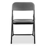 NPS® 800 Series Plastic Folding Chair, Supports 500 lb, 18" Seat Ht, Charcoal Seat/Back, Black Base, 4/CT, Ships in 1-3 Bus Days (NPS820) Case of 4