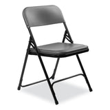 NPS® 800 Series Plastic Folding Chair, Supports 500 lb, 18" Seat Ht, Charcoal Seat/Back, Black Base, 4/CT, Ships in 1-3 Bus Days (NPS820) Case of 4