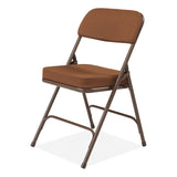 NPS® 3200 Series Premium Fabric Dual-Hinge Folding Chair, Supports 300 lb, Gold Seat/Back, Brown Base, 2/CT, Ships in 1-3 Bus Days (NPS3219) Case of 2