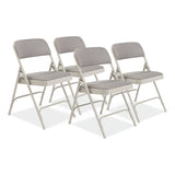 NPS® 2200 Series Fabric Dual-Hinge Premium Folding Chair, Supports 500lb,Greystone Seat/Back,Gray Base,4/CT, Ships in 1-3 Bus Days (NPS2202) Case of 4