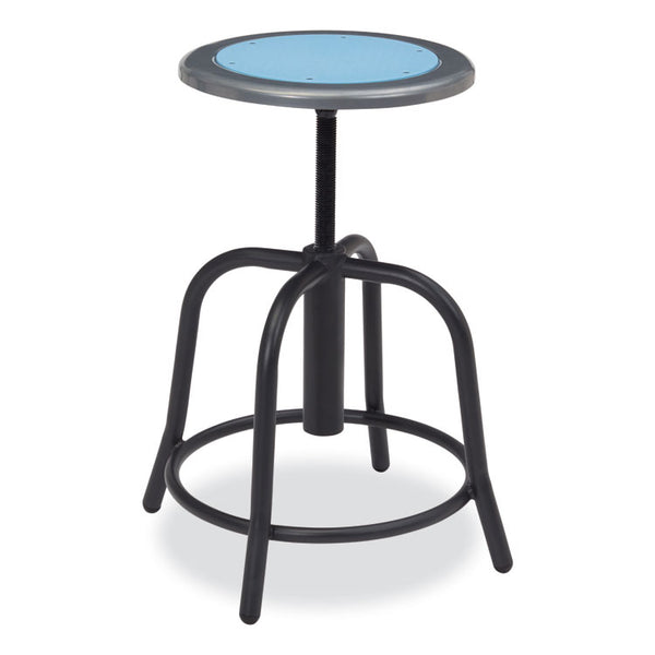 NPS® 6800 Series Height Adj Metal Seat Stool, Supports 300 lb, 18" to 24" Seat Ht, Blueberry Seat/Black Base,Ships in 1-3 Bus Days (NPS680510) Each