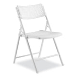 NPS® AirFlex Series Premium Poly Folding Chair, Supports 1000 lb, 17.25" Seat Ht, White Seat/Back/Base, 4/CT,Ships in 1-3 Bus Days (NPS1421) Case of 4